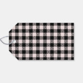 Moderner frohe und helle Weihnachten Rosa Schwarze Geschenkanhänger (Rückseite Horizontal)