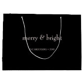Moderner frohe und helle Weihnachten Rosa Schwarze Große Geschenktüte (Rückseite)