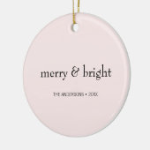 Moderner frohe und helle Weihnachten Rosa Schwarze Keramik Ornament (Links)