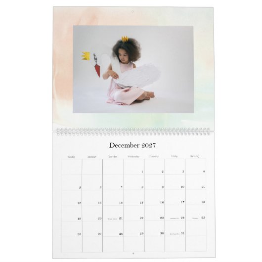 Moderner froher Weihnachten Poinsettia Urlaub Kalender (Dez 2027)