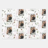 Moderner froher Weihnachts-Foto Grünen Urlaub Geschenkpapier Set (Vorderseite 2)
