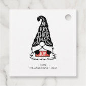 Moderner froher Weihnachts-Gnome-Urlaub Geschenkanhänger (Rückseite)