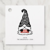 Moderner froher Weihnachts-Gnome-Urlaub Geschenkanhänger (Vorderseite)