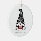 Moderner froher Weihnachts-Gnome-Urlaub Keramik Ornament (Rechts)