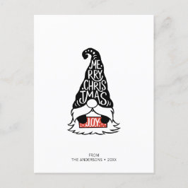 Moderner froher Weihnachts-Gnome-Urlaub Postkarte