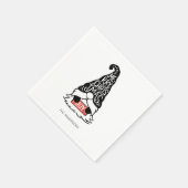 Moderner froher Weihnachts-Gnome-Urlaub Serviette (Ecke)