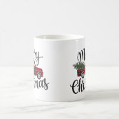 Moderner froher Weihnachts Red Buffalo Karierter L Kaffeetasse (Mittel)