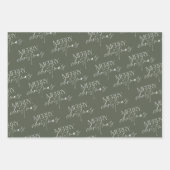 Moderner froher Weihnachtsbaum Grün Geschenkpapier Set (Vorderseite)