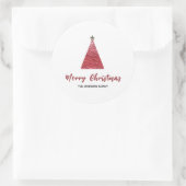 Moderner froher Weihnachtsbaum Minimalistischer Ur Runder Aufkleber (Tasche)