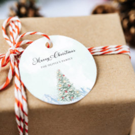 Moderner froher Weihnachtsbaum Runder Aufkleber