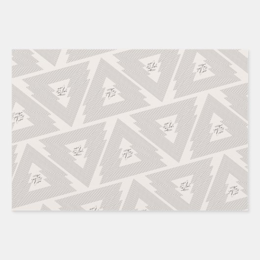 Moderner froher Weihnachtsbaum Schwarz-weiß Geschenkpapier Set (Vorderseite 2)