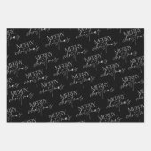 Moderner froher Weihnachtsbaum Schwarz-weiß Geschenkpapier Set (Vorderseite)