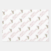 Moderner froher Weihnachtsgrün Urlaub Geschenkpapier Set (Vorderseite 3)