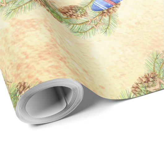 Moderner froher Weihnachtskraut Roter Gelber Brief Geschenkpapier (Rolleneckpunkt)