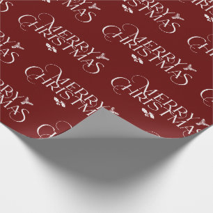 Moderner froher Weihnachtstext mit heiliger Kiefer Geschenkpapier