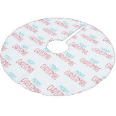 Moderner froher Weihnachtstext Polyester Weihnachtsbaumdecke (Schrägansicht)