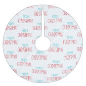 Moderner froher Weihnachtstext Polyester Weihnachtsbaumdecke (Vorderseite)