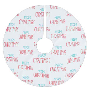 Moderner froher Weihnachtstext Polyester Weihnachtsbaumdecke