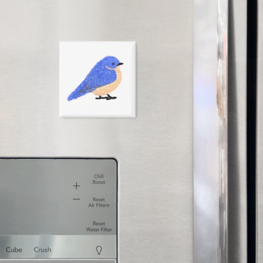 Moderner, fröhlicher Blauvogel Magnet (In Situ (Kühlschrank))