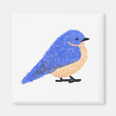 Moderner, fröhlicher Blauvogel Magnet (Vorne)