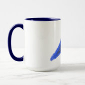 Moderner, fröhlicher Blauvogel Tasse (Links)