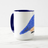 Moderner, fröhlicher Blauvogel Tasse (Vorderseite Links)