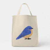 Moderner, fröhlicher Blauvogel Tragetasche (Rückseite)