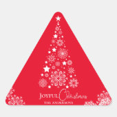 Moderner, fröhlicher, kalter Weihnachtsbaum Dreieckiger Aufkleber (Vorderseite)
