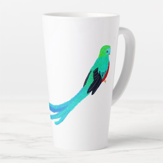 Moderner fröhlicher Quetzal Milchtasse (Rechte Ecke)