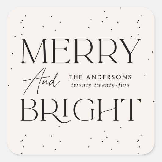 Moderner, fröhlicher und heller Creme Urlaub Quadratischer Aufkleber (Vorderseite)