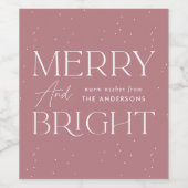 Moderner, fröhlicher und heller Dusty Rose Urlaub Weinetikett (Einzelnes Label)