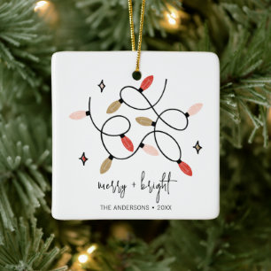 Moderner, fröhlicher und heller Weihnachtsanfang Keramikornament