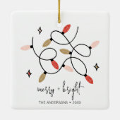 Moderner, fröhlicher und heller Weihnachtsanfang Keramikornament (Rückseite)