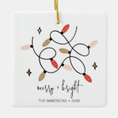 Moderner, fröhlicher und heller Weihnachtsanfang Keramikornament (Vorderseite)