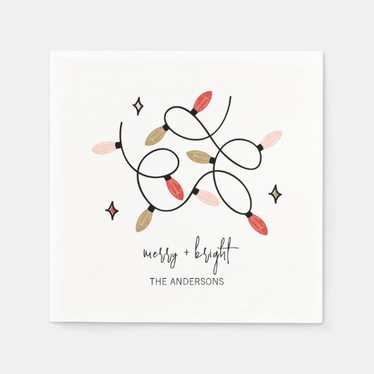 Moderner, fröhlicher und heller Weihnachtsanfang Serviette (Vorderseite)