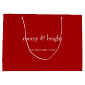 Moderner, fröhlicher und heller Weihnachtsurlaub Große Geschenktüte (Rückseite)