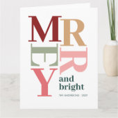 Moderner, fröhlicher und heller Weihnachtsurlaub n Karte (Vorderseite)