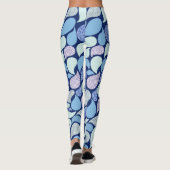 Moderner Frosty Glitzern Paisley Pattern Blue Leggings (Rückseite)