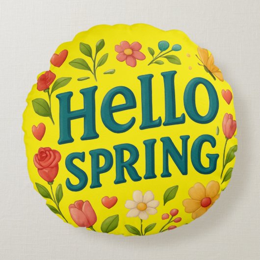 Moderner Frühling Rundes Kissen (Vorderseite)