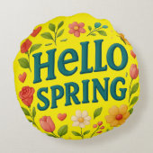 Moderner Frühling Rundes Kissen (Rückseite)