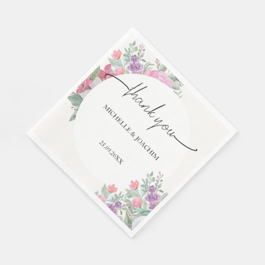 Moderner Frühling Sommer Floral Boho Garden Serviette (Ecke)