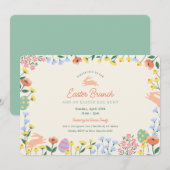 Moderner Frühlingsbrunch Einladung (Vorne/Hinten)