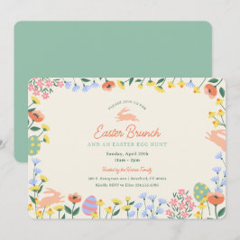 Moderner Frühlingsbrunch Einladung