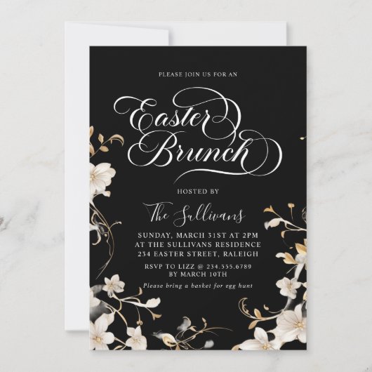 Moderner Frühlingsbrunch Einladung (Vorderseite)