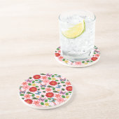 Moderner Frühlingsgarten Schmetterling Blumen  Getränkeuntersetzer (Seite)