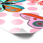 Moderner Frühlingsgarten Schmetterling Floral  Fotodruck (Ecke)