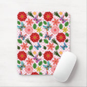 Moderner Frühlingsgarten Schmetterling Floral  Mousepad (Mit Mouse)