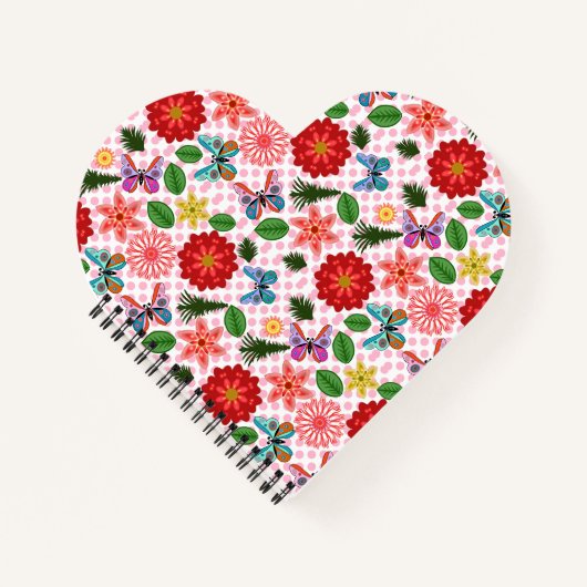 Moderner Frühlingsgarten Schmetterling Floral  Notizblock (Vorderseite)