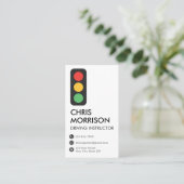 Moderner Führerscheininstruktor QR-Code Visitenkarte (Stehend Vorderseite)