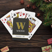 Moderner Fun Black Monogram Year Maßgeschneiderter Spielkarten
